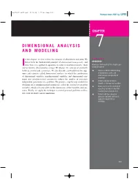 Dimensional Analysis and Modeling