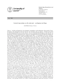 Lexical Innovation on the Internet - Neologisms in Blogs