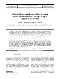 Microbial Loop Carbon Cycling in Ocean Environments Studied Using a Simple Steady-State Model