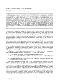 The Early History of F# (HOPL IV – Second Submitted Draft)
