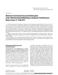 Abstracts of Oral and Poster Presentations Given at the 10Th International Workshop on Grapevine Trunk Diseases, Reims, France, 4–7 July 2017