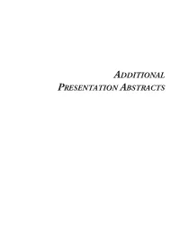 Additional Presentation Abstracts Abstracts for the 2010 Human Dimensions of Wildland Fire Conference Proceedings