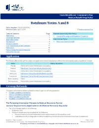 Botulinum Toxins a and B – Community Plan Medical Benefit