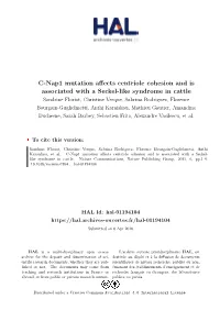 C-Nap1 Mutation Affects Centriole Cohesion and Is Associated with A