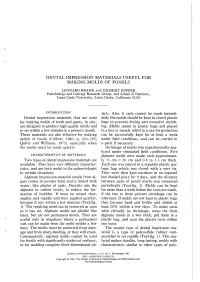 Dental Impression Materials Useful for Making Molds of Fossils