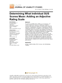 Determining What Individual SUS Scores Mean: Adding an Adjective