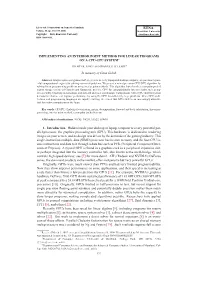 IMPLEMENTING an INTERIOR POINT METHOD for LINEAR PROGRAMS on a CPU-GPU SYSTEM∗ in Memory of Gene Golub 1. Introduction. Hidden
