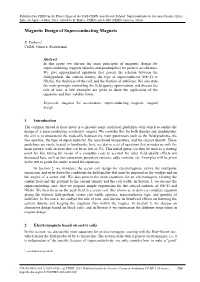 Magnetic Design of Superconducting Magnets