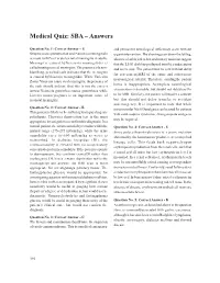 Medical Quiz: SBA – Answers