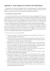 Some Explanatory Details of the Methodology