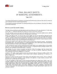 Statistica Report Su Certificati Del Conto Di Bilancio Dei Comuni