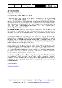 WINCENT WEISS 08. Dezember 2018 Stuttgart Im Wizemann