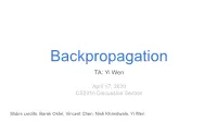 Backpropagation TA: Yi Wen