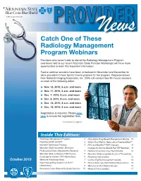 Catch One of These Radiology Management Program Webinars
