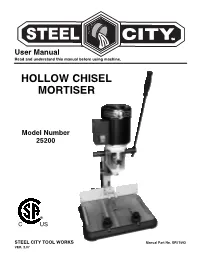 Hollow Chisel Mortiser