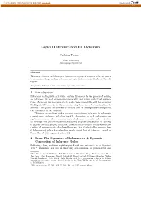Logical Inference and Its Dynamics