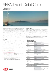 SEPA Direct Debit Core Creditor