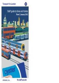Staff Guide to Fares and Tickets from 2 January 2012