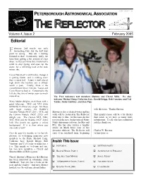 THE REFLECTOR Volume 4, Issue 2 February 2005 Editorial