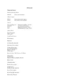 Bibliography Manuscript Sources Aberdeen University Library MS