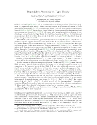 Dependable Atomicity in Type Theory