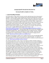 Language Specific Peculiarities Document for Kurmanji Kurdish As
