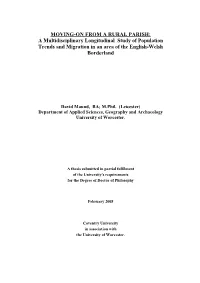 MOVING-ON from a RURAL PARISH: a Multidisciplinary Longitudinal Study of Population Trends and Migration in an Area of the English-Welsh Borderland