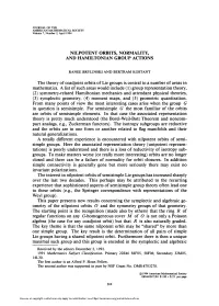 Nilpotent Orbits, Normality, and Hamiltonian Group Actions