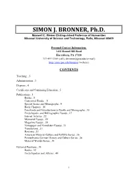 SIMON J. BRONNER, Ph.D. Maxwell C