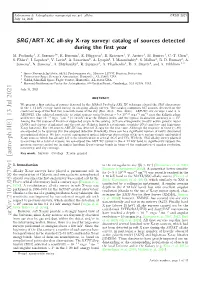SRG/ART-XC All-Sky X-Ray Survey: Catalog of Sources Detected During the ﬁrst Year M