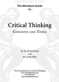 The Miniature Guide to Critical Thinking: Concepts & Tools