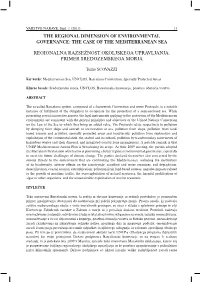 The Regional Dimension of Environmental Governance: the Case of the Mediterranean Sea