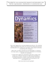 This Article Appeared in a Journal Published by Elsevier. the Attached