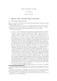 Types of Proof System