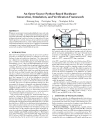 An Open-Source Python-Based Hardware Generation, Simulation