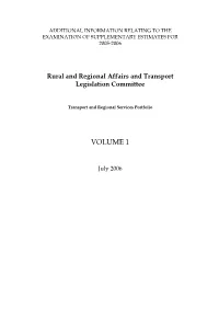 Answers to Questions on Notice Relating to Supplementary Estimates 2005-2006