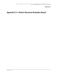 Appendix 5.3-1 Historic Resources Evaluation Report