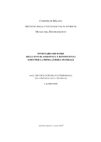 Comune Di Milano Archivio Delle Civiche Raccolte