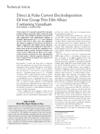 Direct & Pulse Current Electrodeposition of Iron Group