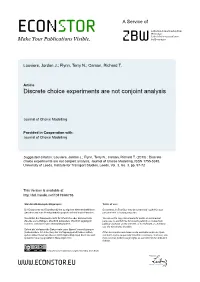 Discrete Choice Experiments Are Not Conjoint Analysis