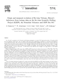 Origin and Temporal Evolution of Koʻolau Volcano