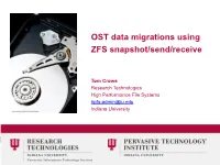 OST Data Migrations Using ZFS Snapshot/Send/Receive