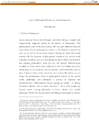 Seneca's Predecessors and Contemporaries