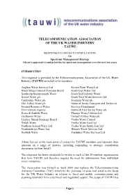 TAUWI Response to Ofcom Consultation