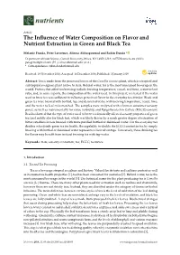 The Influence of Water Composition on Flavor and Nutrient Extraction In