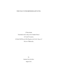 WISE FOLLY in the BRITISH REALIST NOVEL a Dissertation