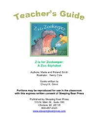 Z Is for Zookeeper: a Zoo Alphabet