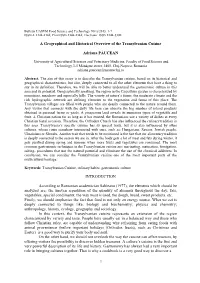 A Geographical and Historical Overview of the Transylvanian Cuisine