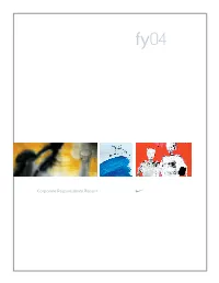 Corporate Responsibility Report CORPORATE RESPONSIBILITY REPORT: PART I