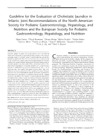 Guideline for the Evaluation of Cholestatic Jaundice